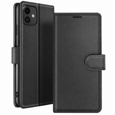 Funda de Cuero en Libro para iPhone 11 - Negro