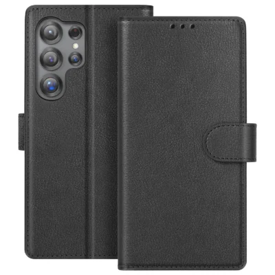 Funda de Cuero en Libro para Samsung Galaxy S25 Ultra - Negro