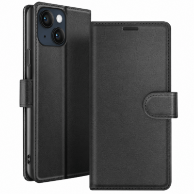 Funda de Cuero en Libro para iPhone 14 - Negro