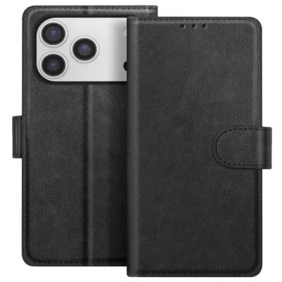 Funda de Cuero en Libro para iPhone 17 Pro - Negro