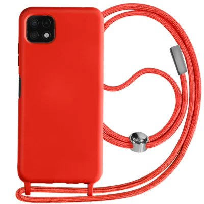 Funda con Cordón para Samsung Galaxy A22 5G - Rojo