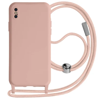 Funda con Cordón para iPhone XS - Rosa
