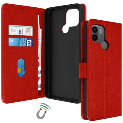 Funda de Cuero en Libro para Xiaomi Redmi A1 Plus - Rojo