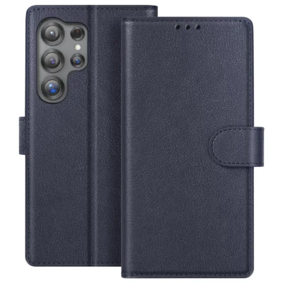 Funda de Cuero en Libro para Samsung Galaxy S25 Ultra - Azul