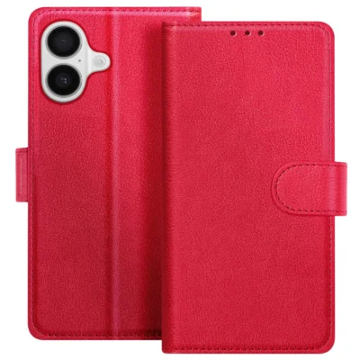 Funda de Cuero en Libro para iPhone 17 - Rojo