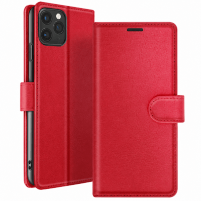 Funda de Cuero en Libro para iPhone 11 Pro Max - Rojo