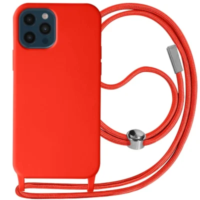 Funda con Cordón para iPhone 12 Pro - Rojo