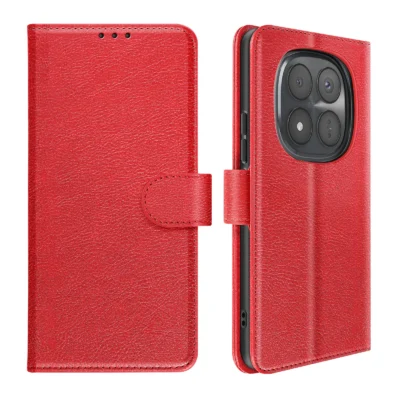 Funda de Cuero en Libro para Xiaomi Redmi Note 15 Pro Plus - Rojo